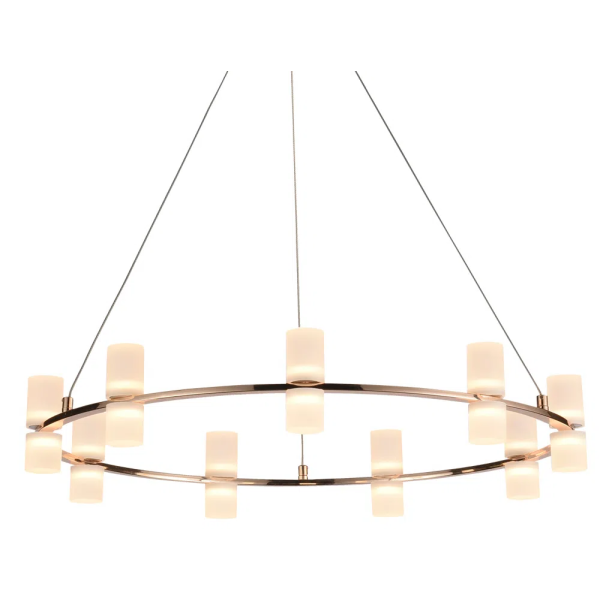 PENDENTE CANDEL DOURADO E BRANCO (D)62CM (A)10.5CM 18X2W 3000K 2880LM - JJ001