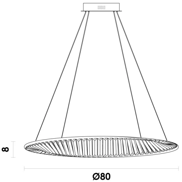 PENDENTE INIS DOURADO E TRANSPARENTE (D)80CM (A)8CM 1X72W 3000K 2705LM LED