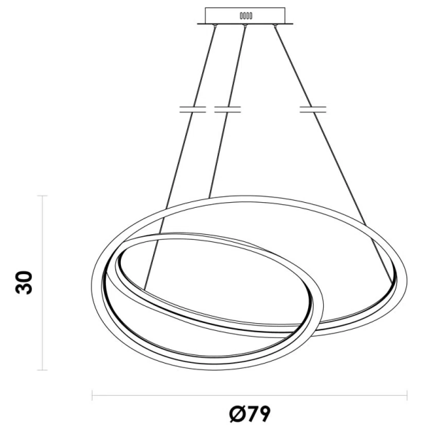 PENDENTE INFINI DOURADO (D)79CM 1X61W 3000K 1800LM LED