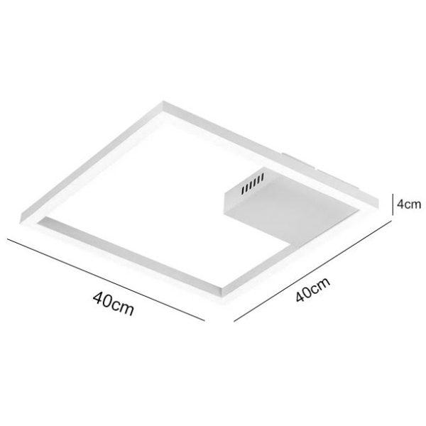 PLAFON DE SOBREPOR TEC BRANCO (C)40CM (L)40CM (A)4CM 1X30W 3000K 1790LM - GD014W