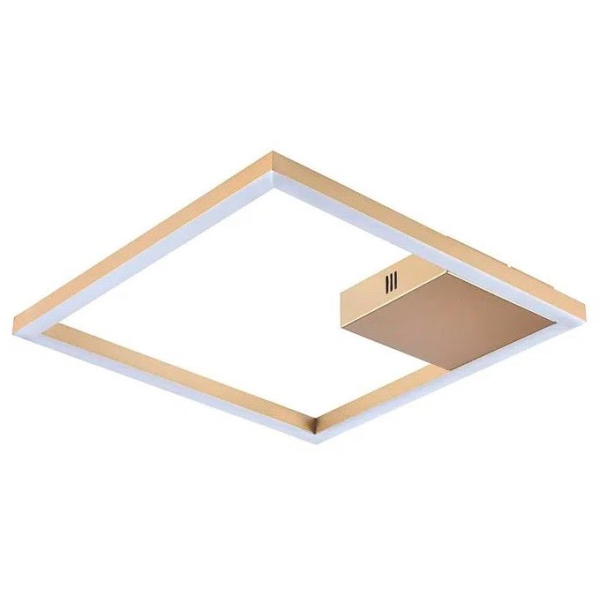 PLAFON DE SOBREPOR TEC DOURADO E BRANCO (C)40CM (L)40CM (A)4CM 1X30W 3000K 1790LM - GD014G