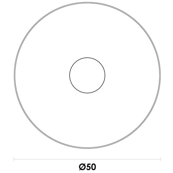 PLAFON DE SOBREPOR DOMO PRATA (D)50CM (A)6CM 1X36W 3000K 2520LM LED