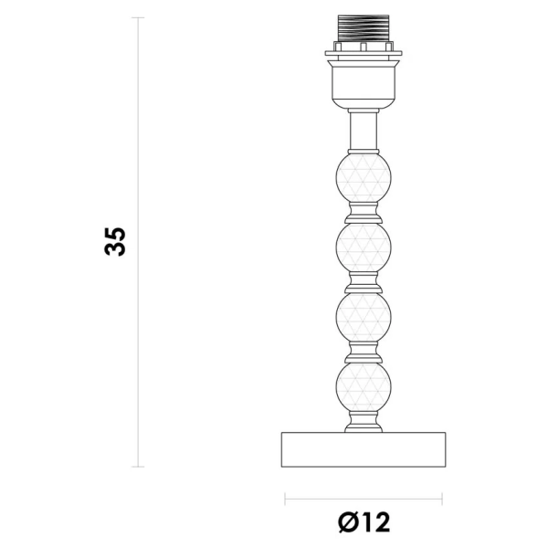 BASE PARA ABAJUR LIT CROMO NEGRO E TRANSPARENTE (D)12CM (A)32,5CM 1X40W E27