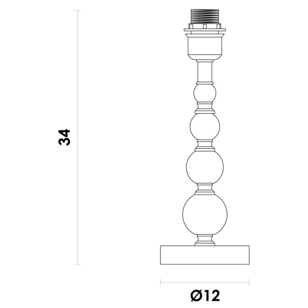 Base Para Abajur Lit Dourado e Transparente (d)12cm (a)34cm 1x40w E27