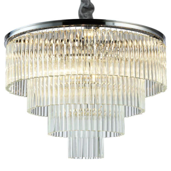 PENDENTE VIVI CROMADO E TRANSPARENTE (D)60CM (A)42CM  9XE14 360W