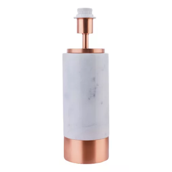BASE PARA ABAJUR MARMO COBRE E BRANCO (D)12CM (A)39CM 1XE27 40W - GL001EW