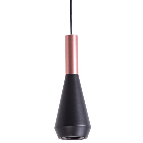 PENDENTE PITUCO ROSE GOLD E PRETO E PRETO (D)9CM (A)26CM 1XGU10 10W - ML016B