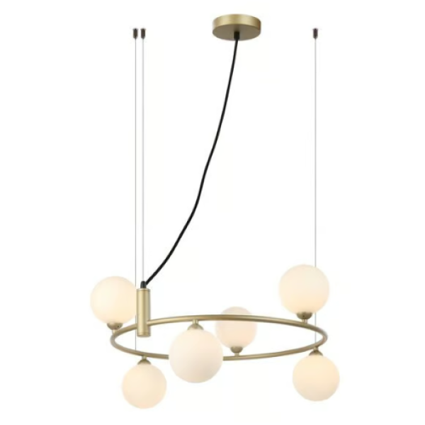 PENDENTE SAMBA DOURADO E BRANCO (D)60CM (A)22CM 6XG9 150W - HL012M