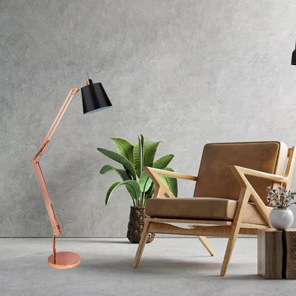 COLUNA SCOPE COBRE E PRETO (D)30CM (A)182CM 1XE27 40W - HU4002A