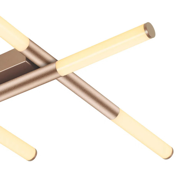 PLAFON DE SOBREPOR PALITO DOURADO (C)86CM (L)70CM (A)7CM 6X6W 2700K 1800LM - CD017