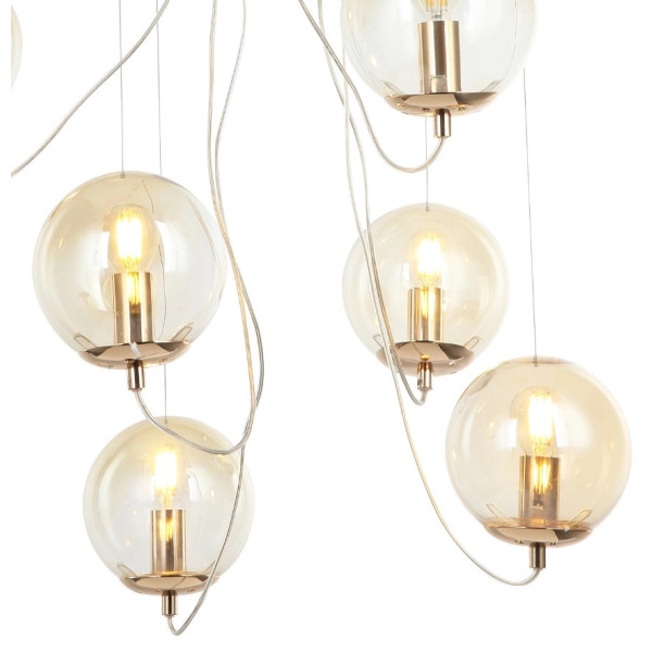 PENDENTE MÓBILE DOURADO E CHAMPAGNE (D)65CM 6XE14 78W - BB014