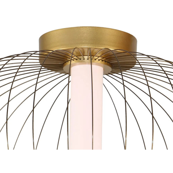 PLAFON DE SOBREPOR LANTERNA DOURADO E BRANCO (D)40CM (A)25CM 1X12W 3000K 60 - HC011