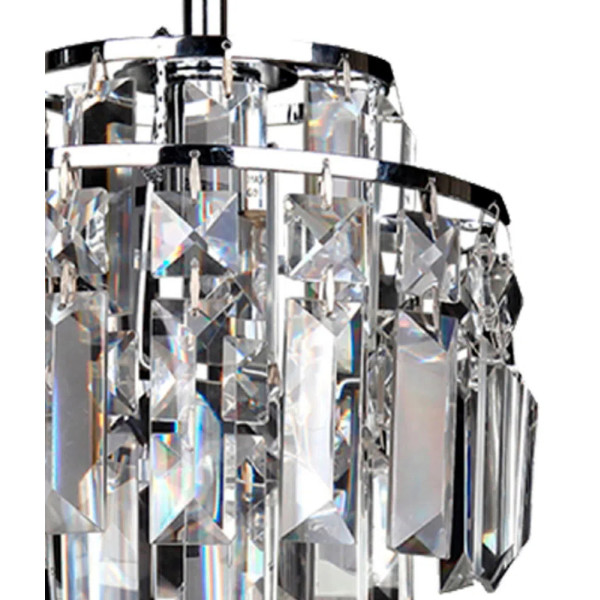 PENDENTE KRI CROMADO E TRANSPARENTE (D)18CM (A)21CM 1XG9 40W - HU2105