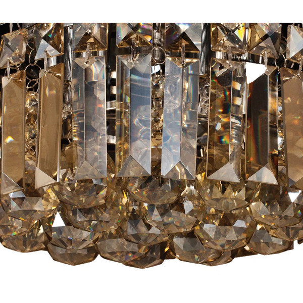 PLAFON DE SOBREPOR KRI CROMADO E AMBAR (D)25CM (A)20CM 4XG9 160W - HU1102A