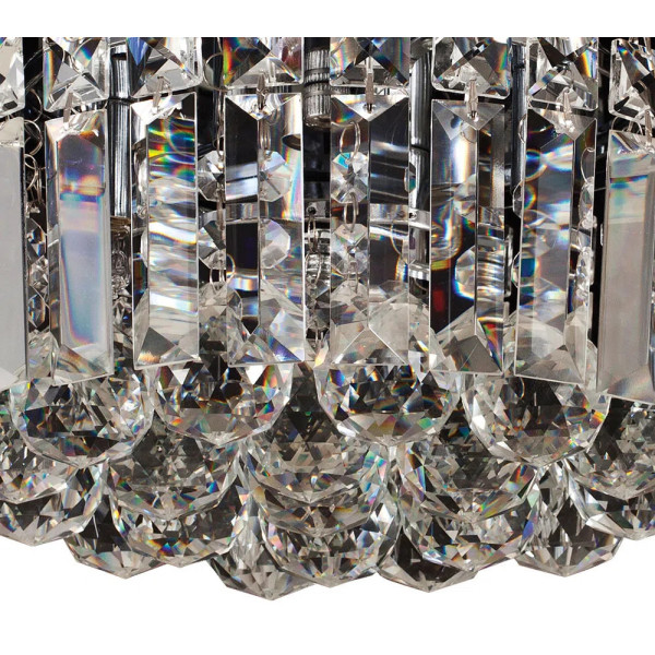 PLAFON DE SOBREPOR KRI CROMADO E TRANSPARENTE (D)25CM (A)20CM 4XG9 160W - HU1102