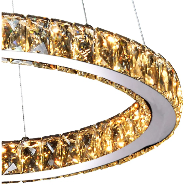 PENDENTE AURA PICCOLA CROMADO E TRANSPARENTE (D)60CM (A)5.5CM 1X24W 3000K 1320LM - ID010C