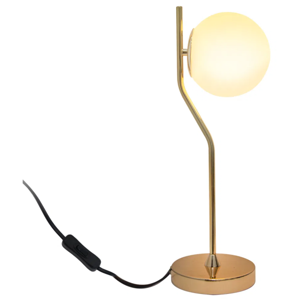 ABAJUR VIVA DOURADO E BRANCO (D)17CM (A)49CM 1XE27 BOLINHA 5W - SQ007