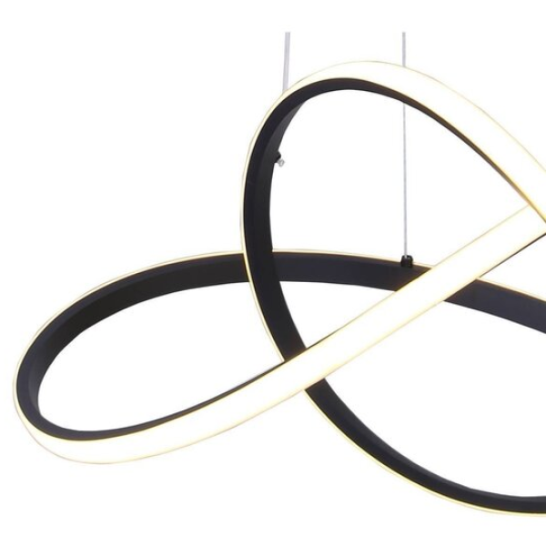 PENDENTE FLUIRE PRETO (C)58CM (L)55CM (A)24CM 1X30W 3000K 1500LM - SB001B