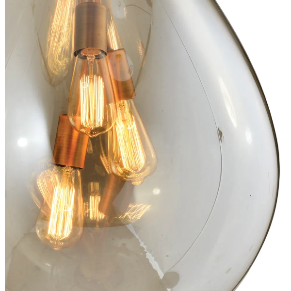 PENDENTE CAJU BRONZE E CONHAQUE (D)48CM (A)63CM 3XE27 120W - RZ001EL