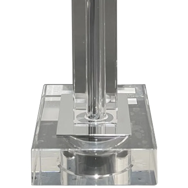 BASE PARA ABAJUR KRISTALO CROMADO E TRANSPARENTE (C)8CM (L)8CM (A)27CM 1XE27 40W - XL002