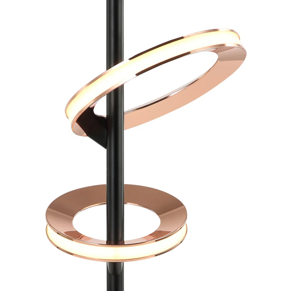 ABAJUR GINGA ROSE GOLD E PRETO (D)20CM (A)60CM 4,3W + 6,1W 3000K 520LM - BB013