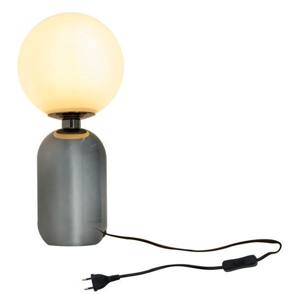 ABAJUR CUÍCA CROMO NEGRO E BRANCO (D)20CM (A)43CM 1XE27 40W - HL020B