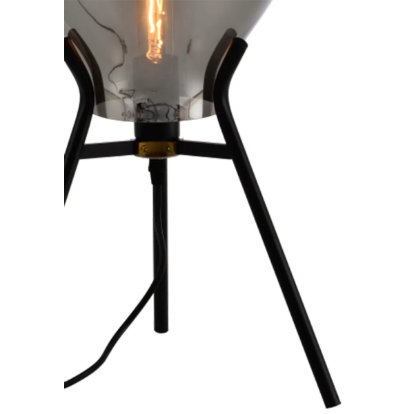 ABAJUR CAJU PRETO E CROMADO (D)30CM (A)58CM 1XE27 40W - RZ003