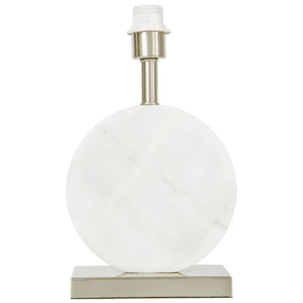 BASE PARA ABAJUR BIAGIO NICKEL E BRANCO (D)22CM (L)12CM (A)37CM 1XE27 40W - GL016WN