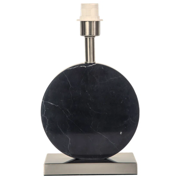 BASE PARA ABAJUR BIAGIO NIQUELADO E PRETO (D)22CM (L)12CM (A)37CM 1XE27 40W - GL016BN