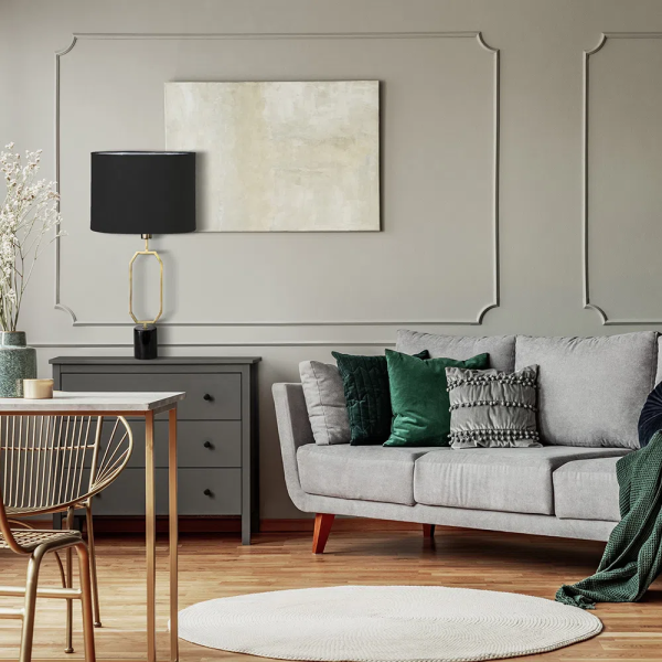 BASE PARA ABAJUR ANITA DOURADO E PRETO (D)14CM (A)55CM 1XE27 40W - GL009