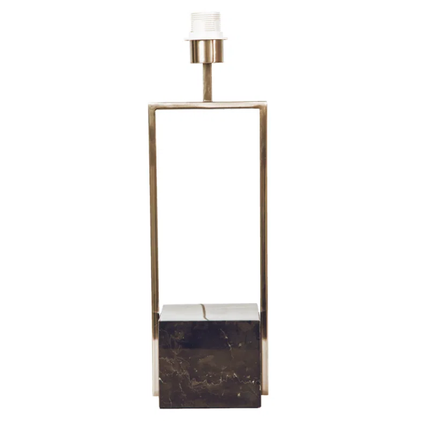 BASE PARA ABAJUR QUADRATTO NIQUELADO E PRETO (C)13CM (L)15CM (A)50CM 1XE27 40W - GL020N