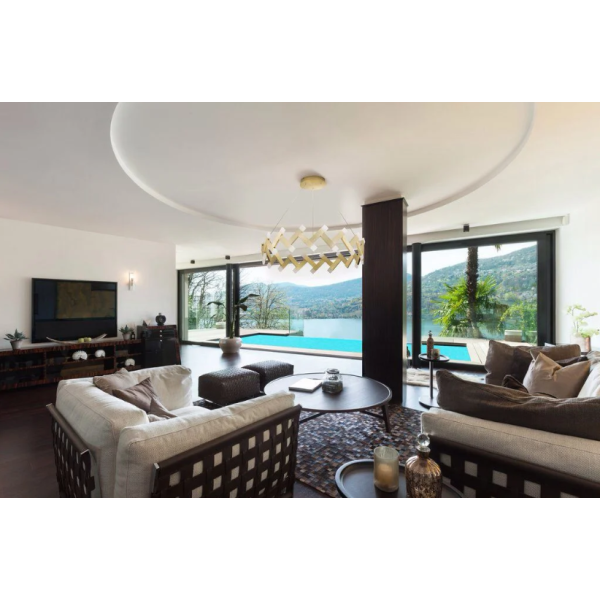 PENDENTE SARAU DOURADO (D)82.5CM (A)19.8CM 32X1.4W 3000K 2800LM - HS002