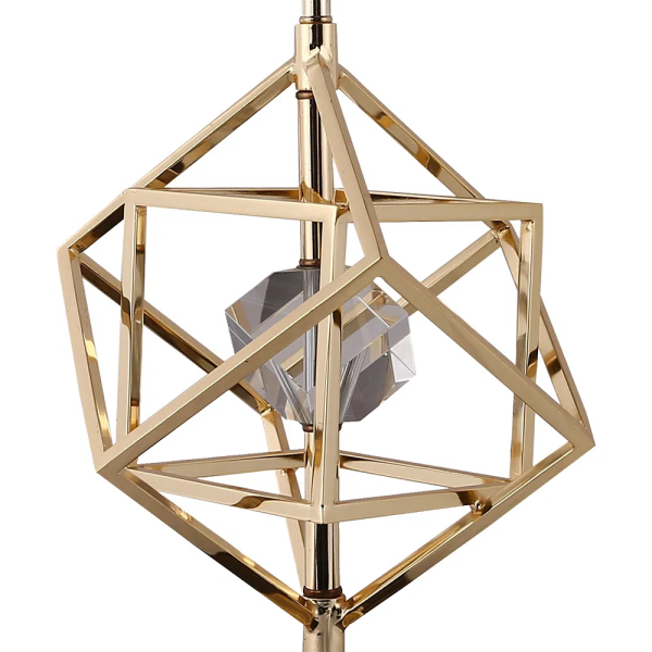 BASE PARA ABAJUR VENETO DOURADO E PRETO (D)22.5CM (A)50CM 1XE27 40W - MI012