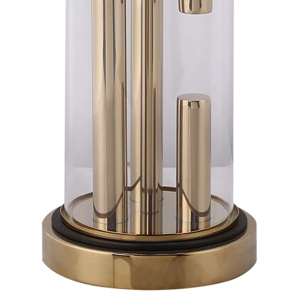 BASE PARA ABAJUR VENETO DOURADO E TRANSPARENTE (D)16CM (A)53CM 1XE27 40W - MI008