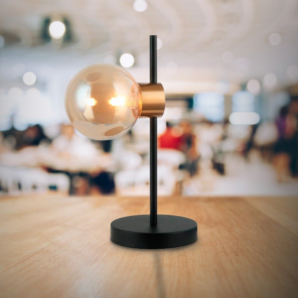 ABAJUR TUTU PRETO E DOURADO E CHAMPAGNE (C)21CM (L)14CM (A)32.5CM 1X25W G9