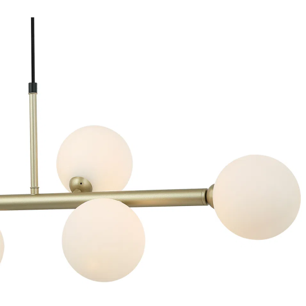 PENDENTE ABAPORU DOURADO E BRANCO (C)92CM (L)30CM (A)23CM 6XG9 150W - HL003W