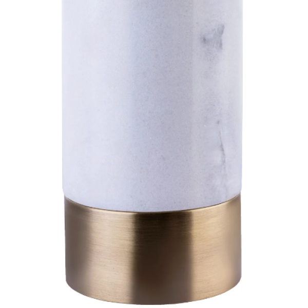 BASE PARA ABAJUR MARMO DOURADO E BRANCO (D)12CM (A)39CM 1XE27 40W - GL001GW