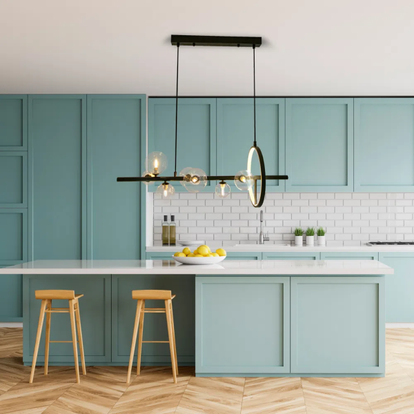 PENDENTE VERSUS PRETO E TRANSPARENTE (C)9CM (L)28CM (A)3CM 7X7W + 15W 3000K 420LM G9+LED