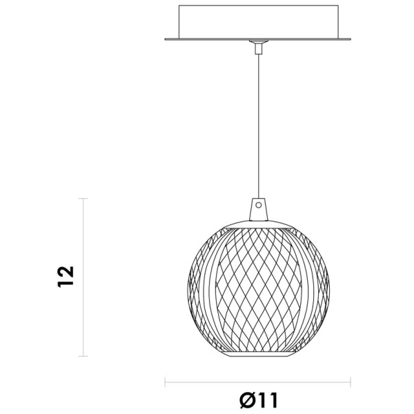 PENDENTE LUCE DOURADO / PRETO E TRANSPARENTE (D)12CM 1X4,2W 3000K 252LM LED