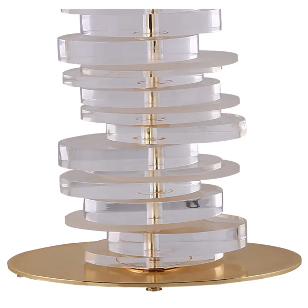 BASE PARA ABAJUR VENETO DOURADO E TRANSPARENTE (C)25CM (L)13CM (A)53CM 1XE27 40W - MI011