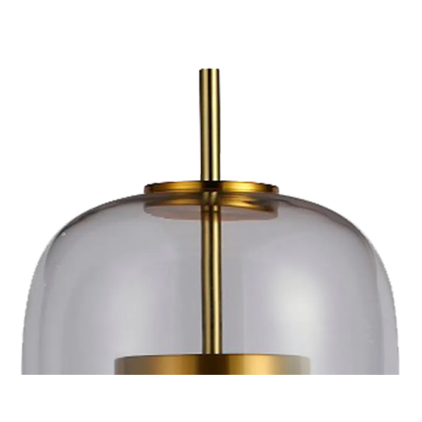 ABAJUR MIA DOURADO E TRANSPARENTE (D)26CM (A)56CM 1X1W 3000K 300LM LED