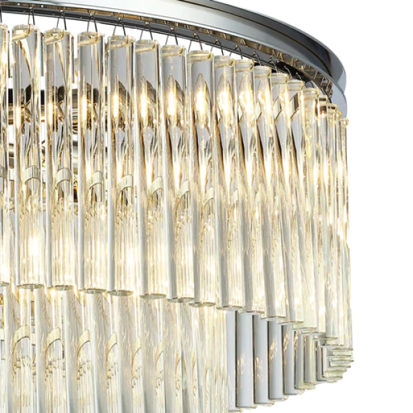 PENDENTE VIVI CROMADO E TRANSPARENTE (D)60CM (A)42CM  9XE14 360W