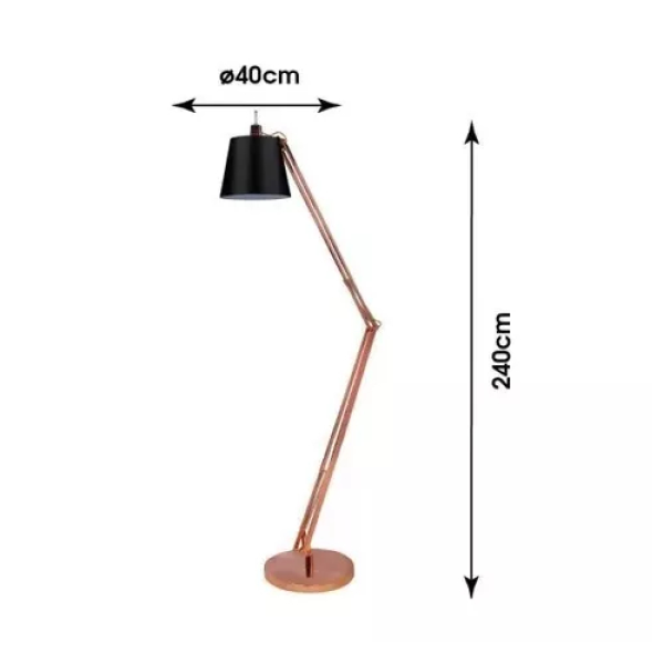 COLUNA SCOPE COBRE E PRETO (D)40CM (A)240CM 1XE27 40W - HU4003A