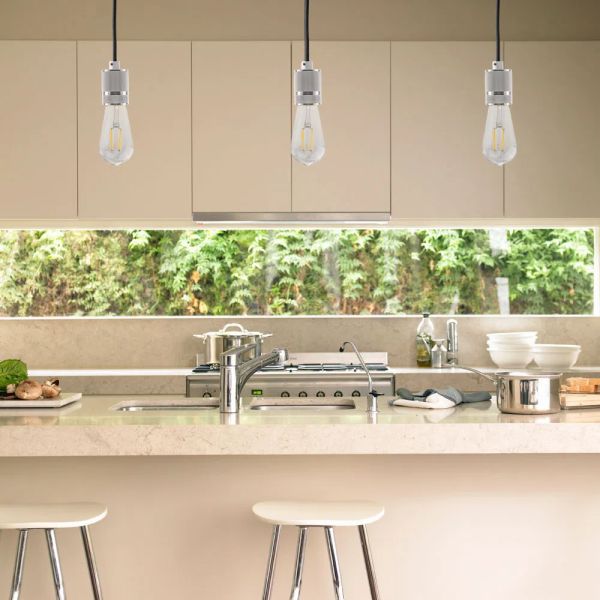 PENDENTE SOCKET D 5CM X 6CM 1XE27 127V / 220V CROMADO - DA002C