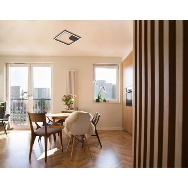 PLAFON DE SOBREPOR TEC PRETO (C)40CM (L)40CM (A)4CM 1X30W 3000K 1790LM - GD014B