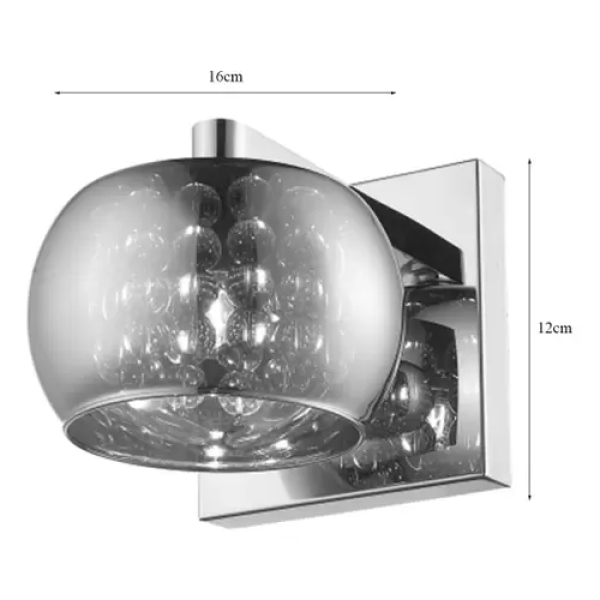 ARANDELA SOHO CROMADO E TRANSPARENTE