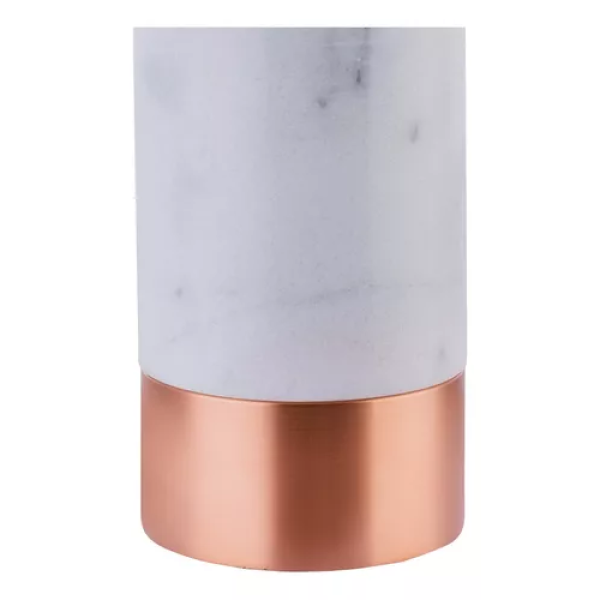 BASE PARA ABAJUR MARMO COBRE E BRANCO (D)12CM (A)39CM 1XE27 40W - GL001EW