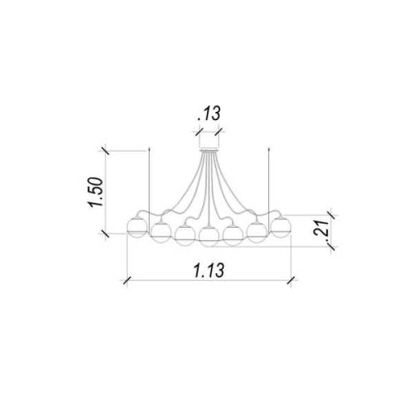 PENDENTE CARLOTA PRETO E BRANCO (C)14CM (L)113CM (A)21.5CM 7XG9 70W - YD011