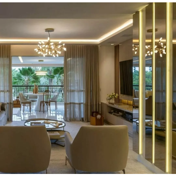 PENDENTE MANACA DOURADO E BRANCO (D)92CM 34X3W 3000K 6120LM - BD003M