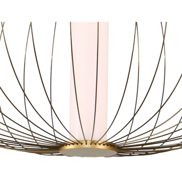 PLAFON DE SOBREPOR LANTERNA DOURADO E BRANCO (D)40CM (A)25CM 1X12W 3000K 60 - HC011